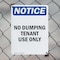 Signmission No Dumping Tenant Use Only, 18 in W x Rectangle, Plastic OS-2PACK-NS-P-1824-V-16079 - alternate 5